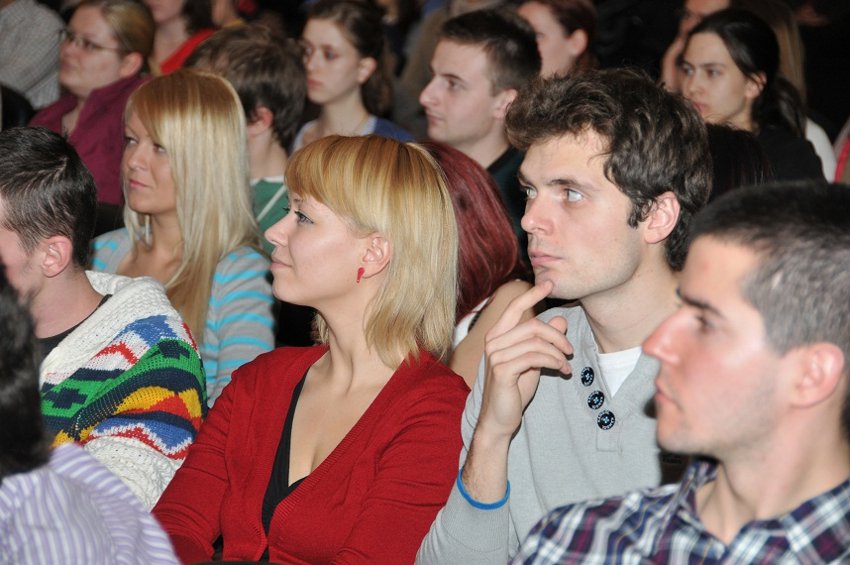 Students at Comenius University lecture